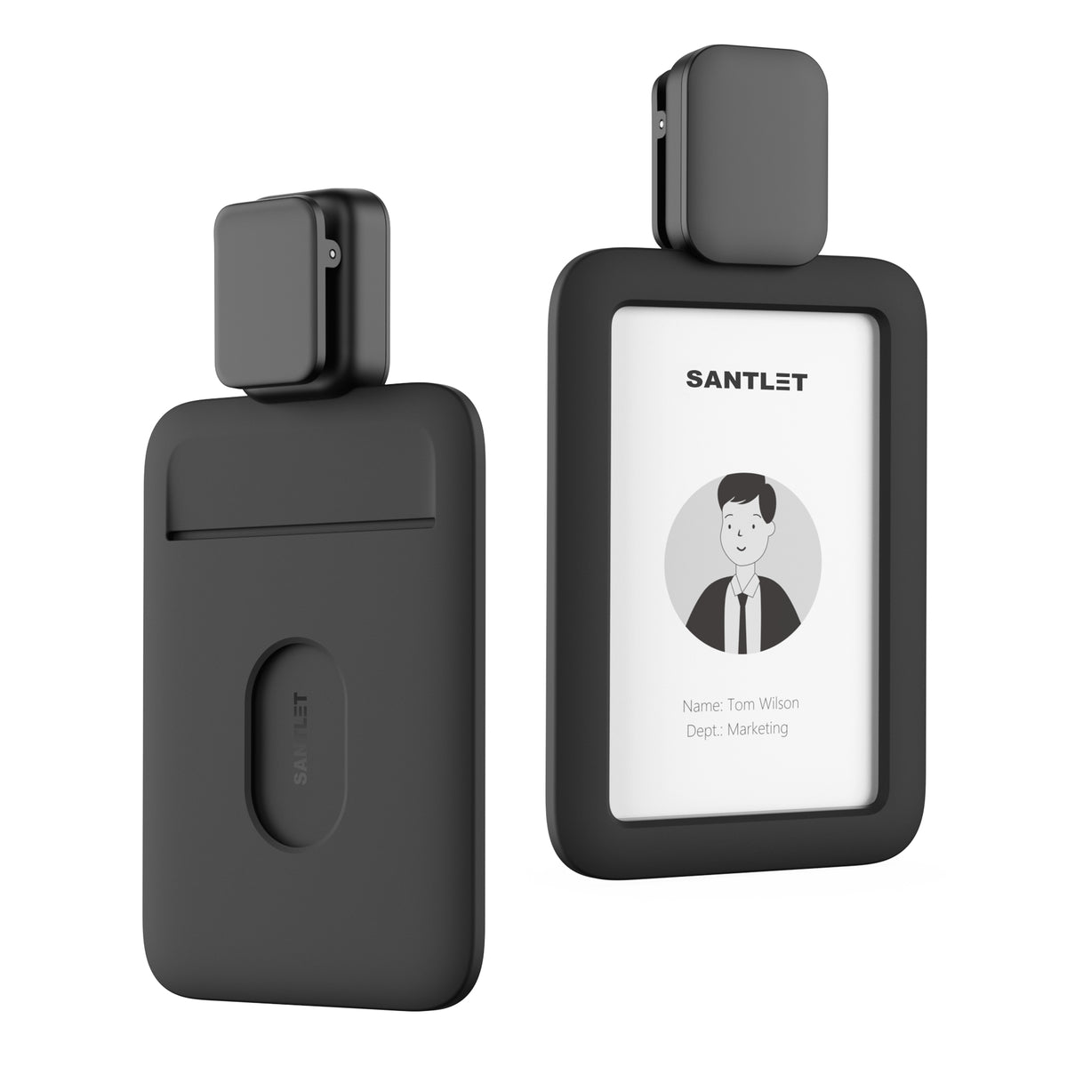 SANTLET クリップ付きIDカードホルダー
